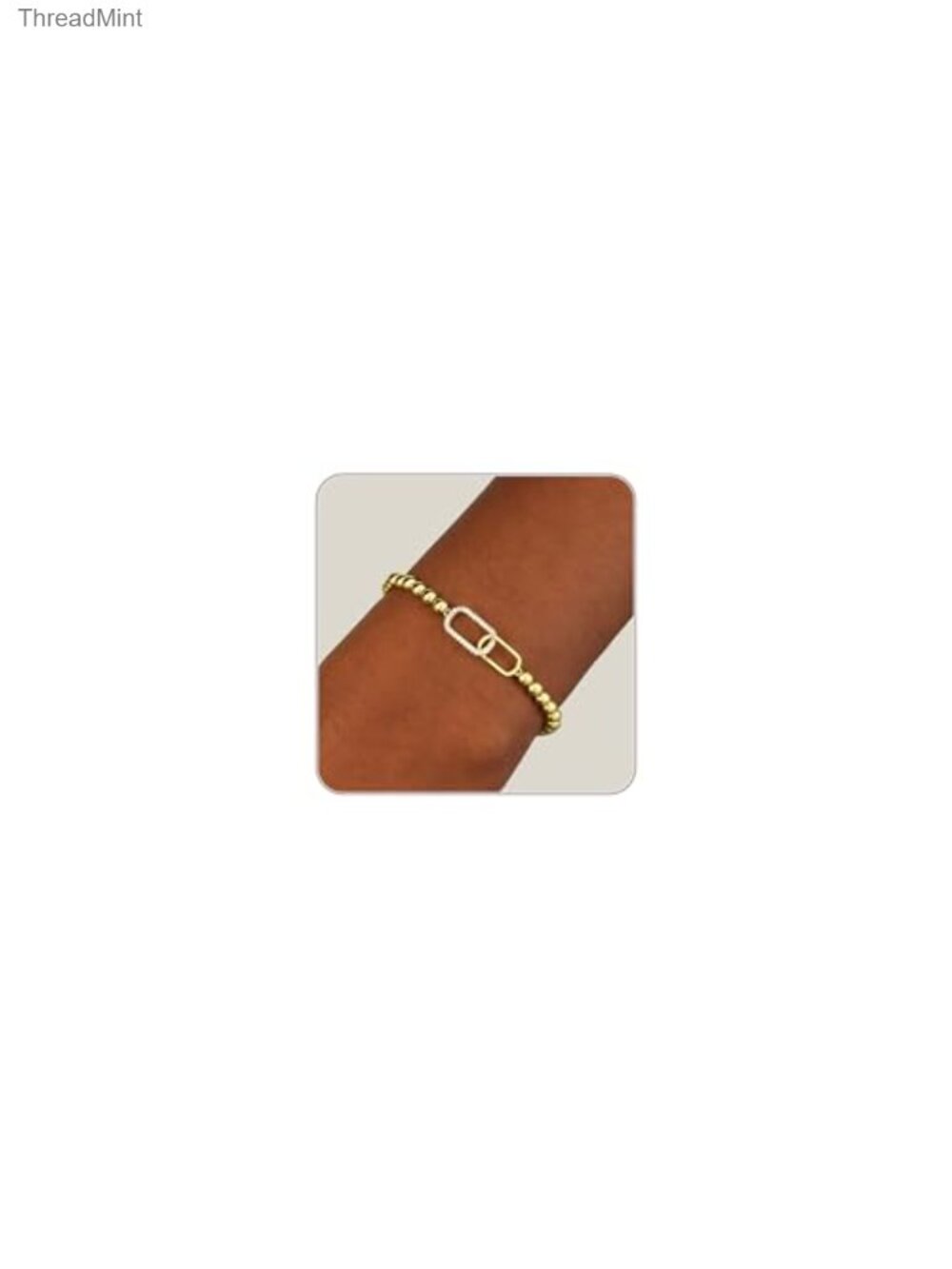 14K Gold Plated Brass Beaded Stretch Bracelet Set Dainty Stackable Handmade
